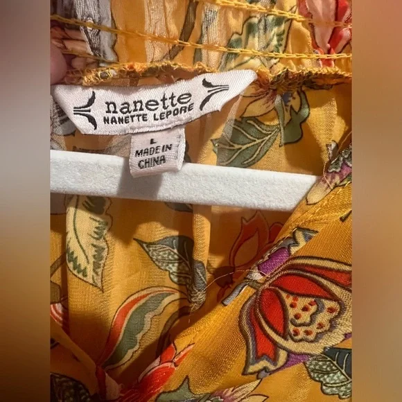 NWT Nanette Lepore Floral Long Sleeve Blouse - Picture 4 of 12